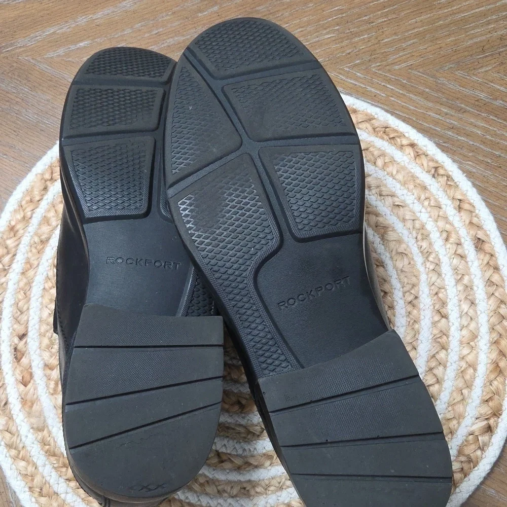 Rockport Men’s Taylor Waterproof Slip On Black Leather Loafers, Size 13